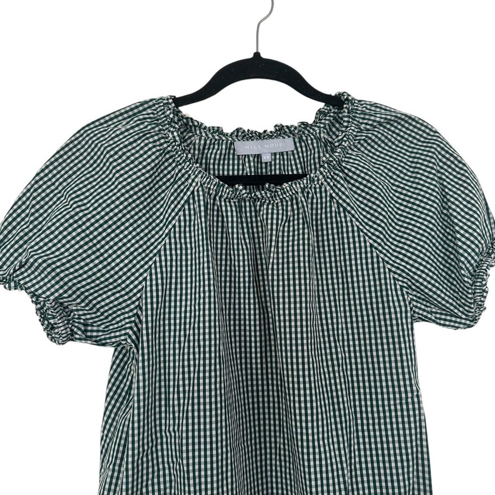 Hill House Katherine Nap Dress XS Green Checkered Cottagecore - Picture 2 of 8